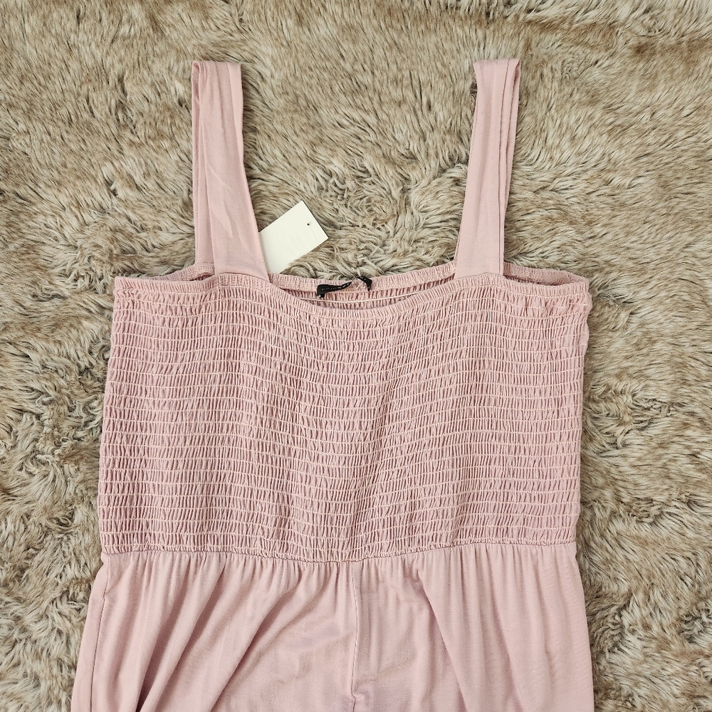 West Kei Smocked Bust Sleeveless Junpsuit In Blush Pink Women's Size Large - Picture 3 of 8